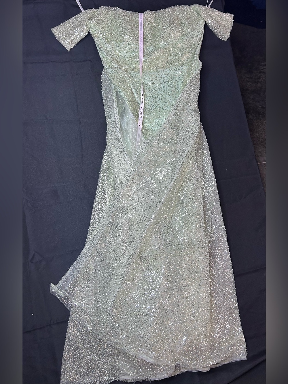 Mac Duggal 20515 NWT Women's Off the Shoulder Sequin Gown - Picture 8 of 9